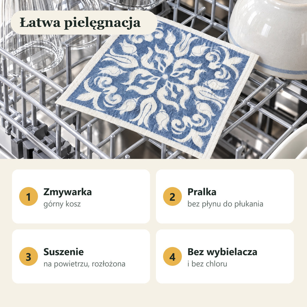 Pielęgnacja: zmywarka, pralka, suszenie na powietrzu