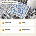 Pielęgnacja: zmywarka, pralka, suszenie na powietrzu