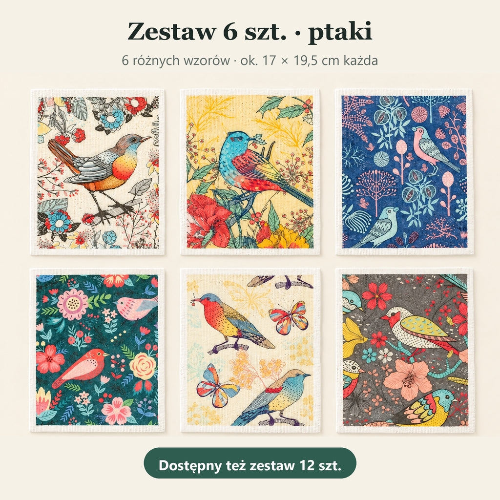 Zestaw 6 szt. – kolorowe ptaki